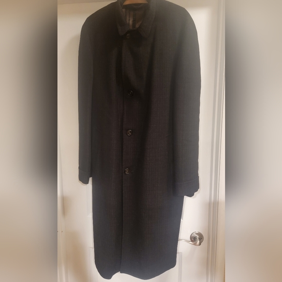 Vintage Men’s Felshire Quality Tailored Black/Dark Grey Micro-plaid Coat - Picture 1 of 11